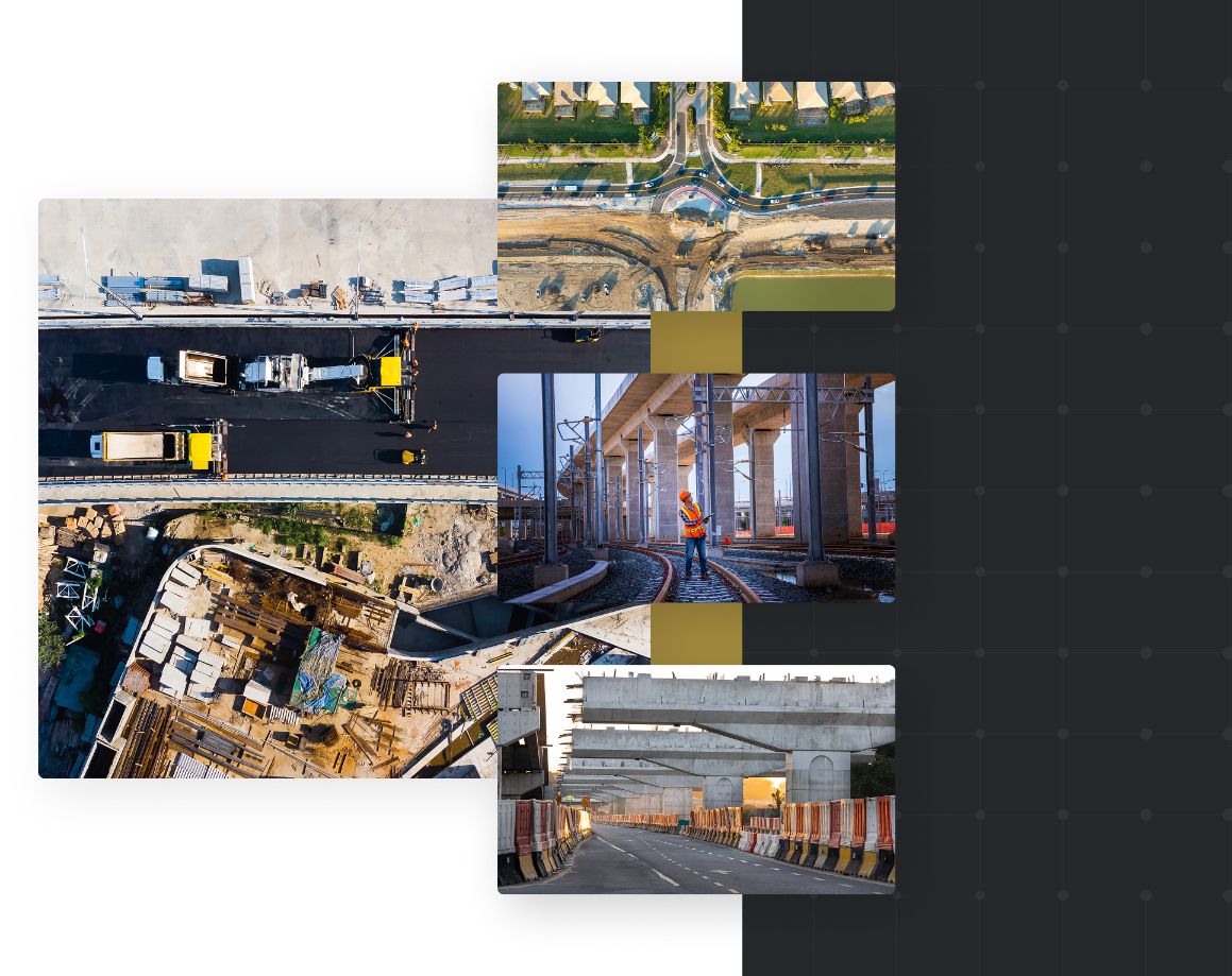 Transportation Project construction for market development. Land development for building construction 