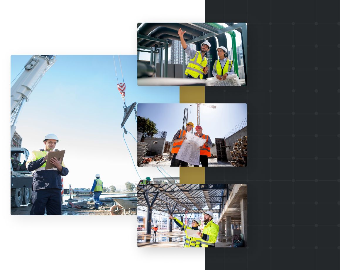 Construction managers doing inspection for building development.